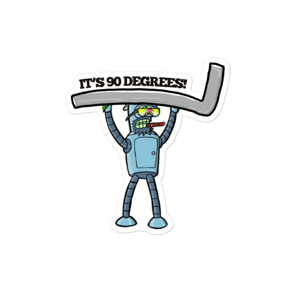 90 Degrees Sticker