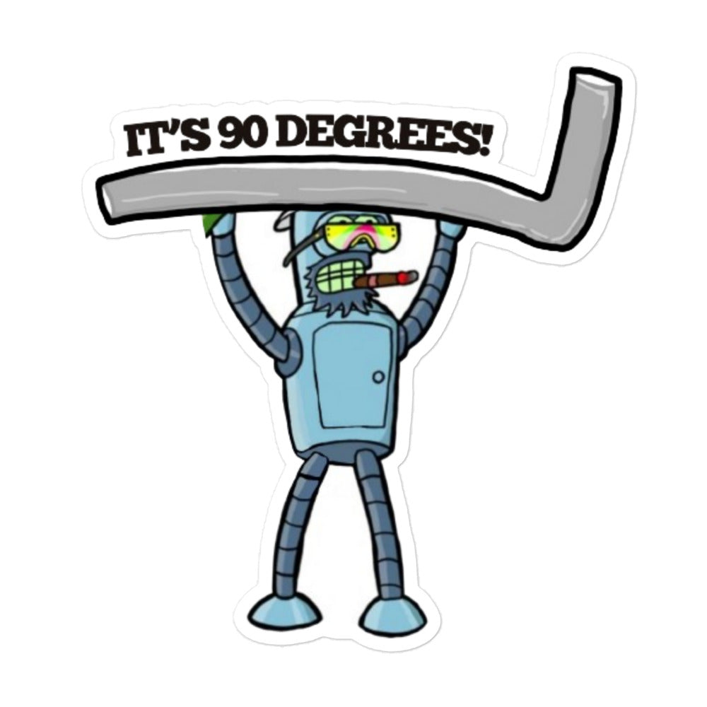 90 Degrees Sticker
